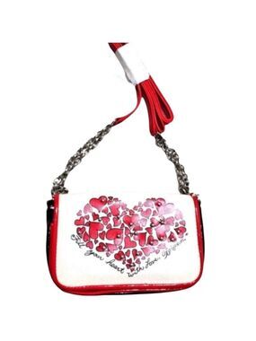 Brighton Media Case White and Red Heart Design